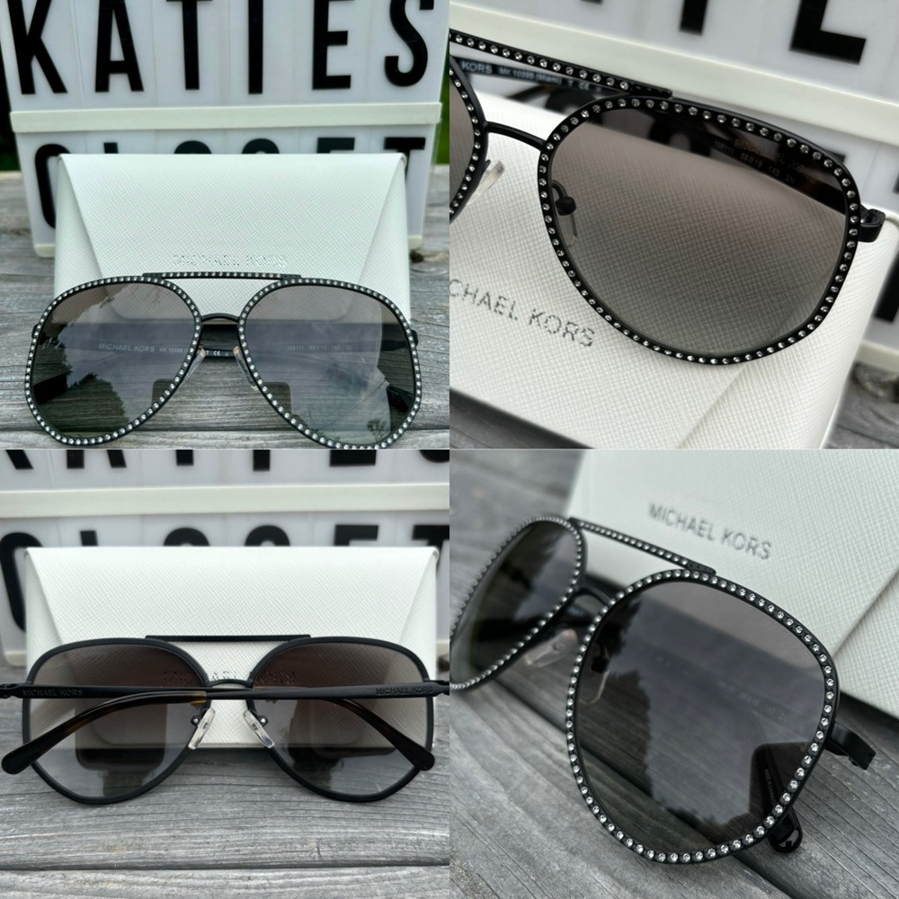 NWT MICHAEL KORS BLACK & SILVER BLING SINGLASSES